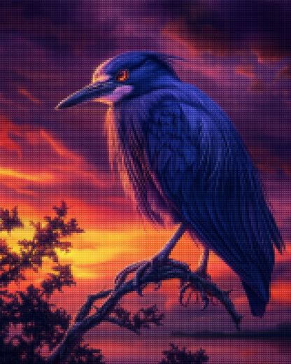 Night Heron Perched at Twilight