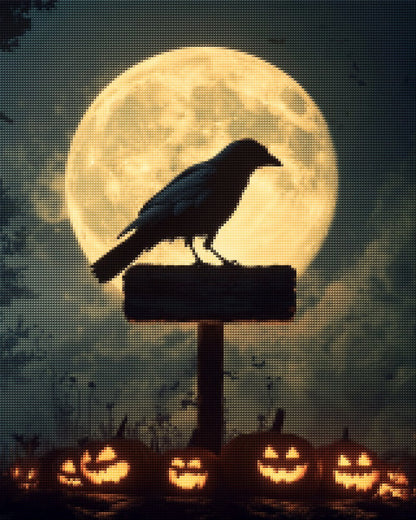 Giant Full Moon in Dark Sky