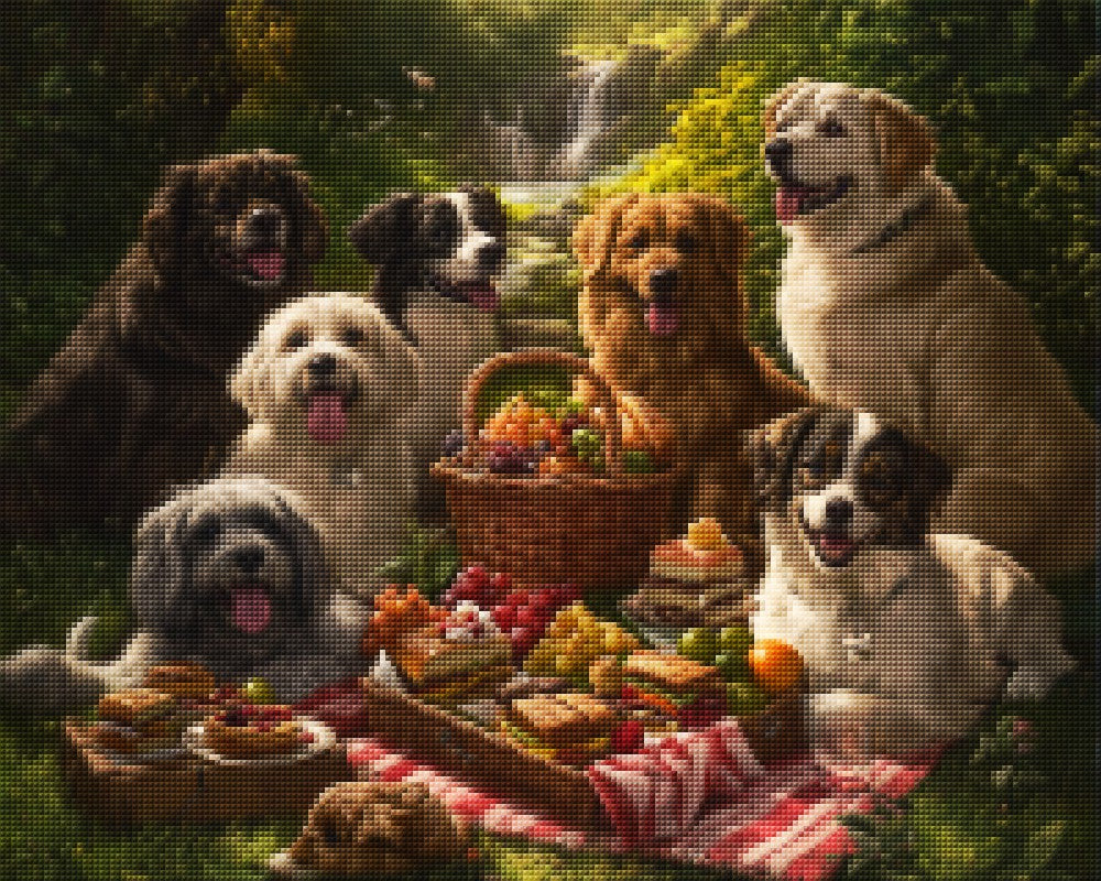 Dogs of Different Breeds Sitting Together