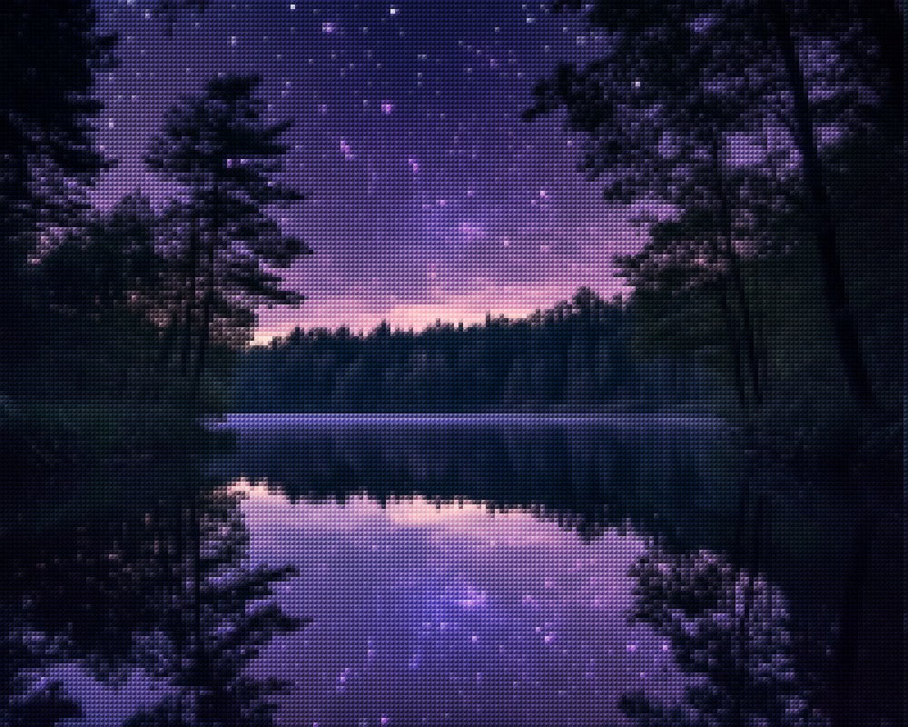 Lake Reflecting the Starry Sky