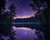 Lake Reflecting the Starry Sky
