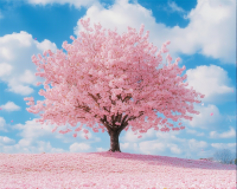 Pink Cherry Tree in Full Bloom