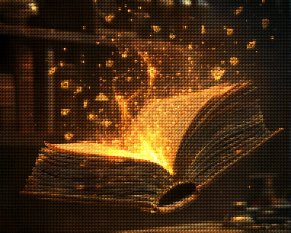 Floating Magic Book with Golden Light