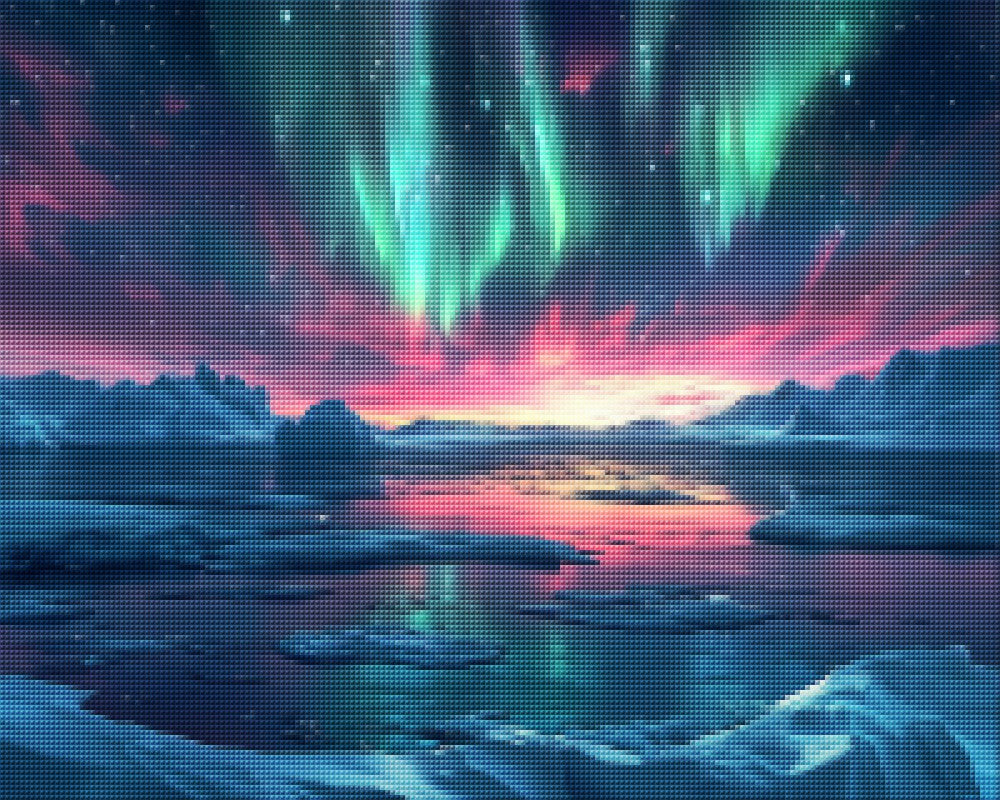 Auroras on Arctic Night