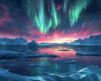 Auroras on Arctic Night