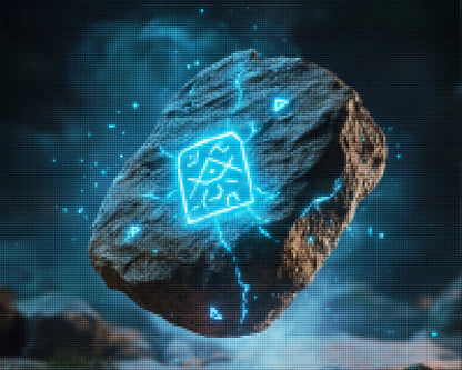 Floating Rock with Magic Symbols