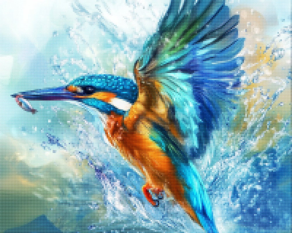 Kingfisher Diving for Fish