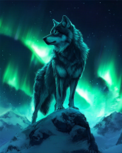 Powerful Wolf on Snowy Peak