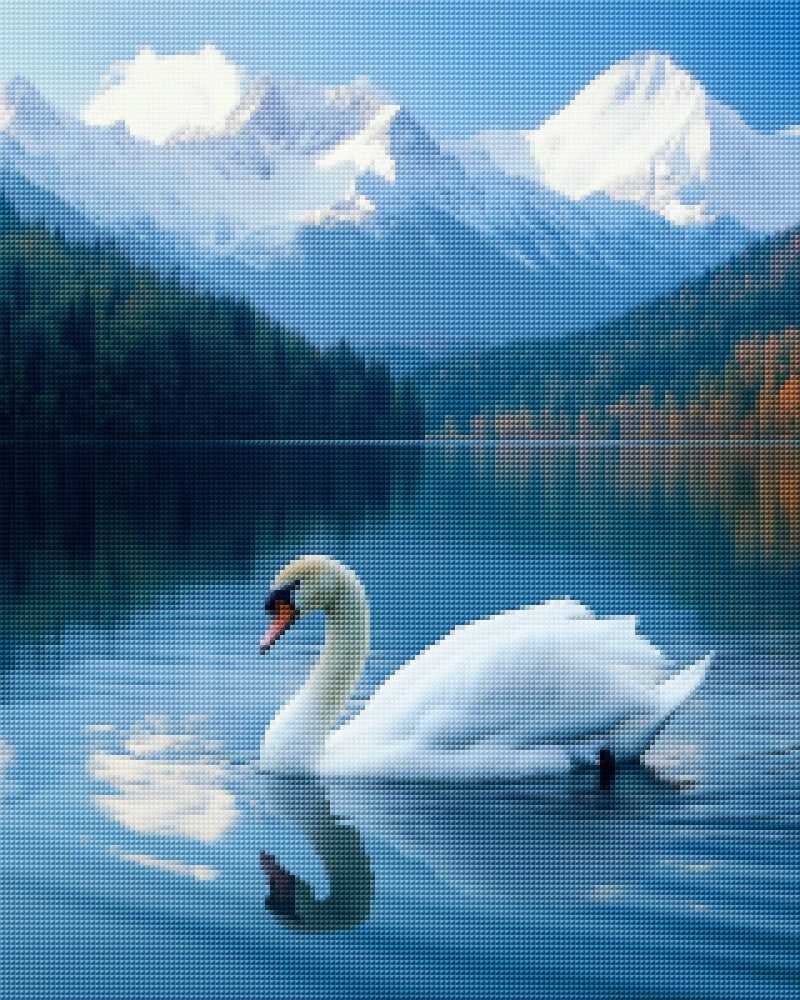 Elegant Swan on Calm Lake