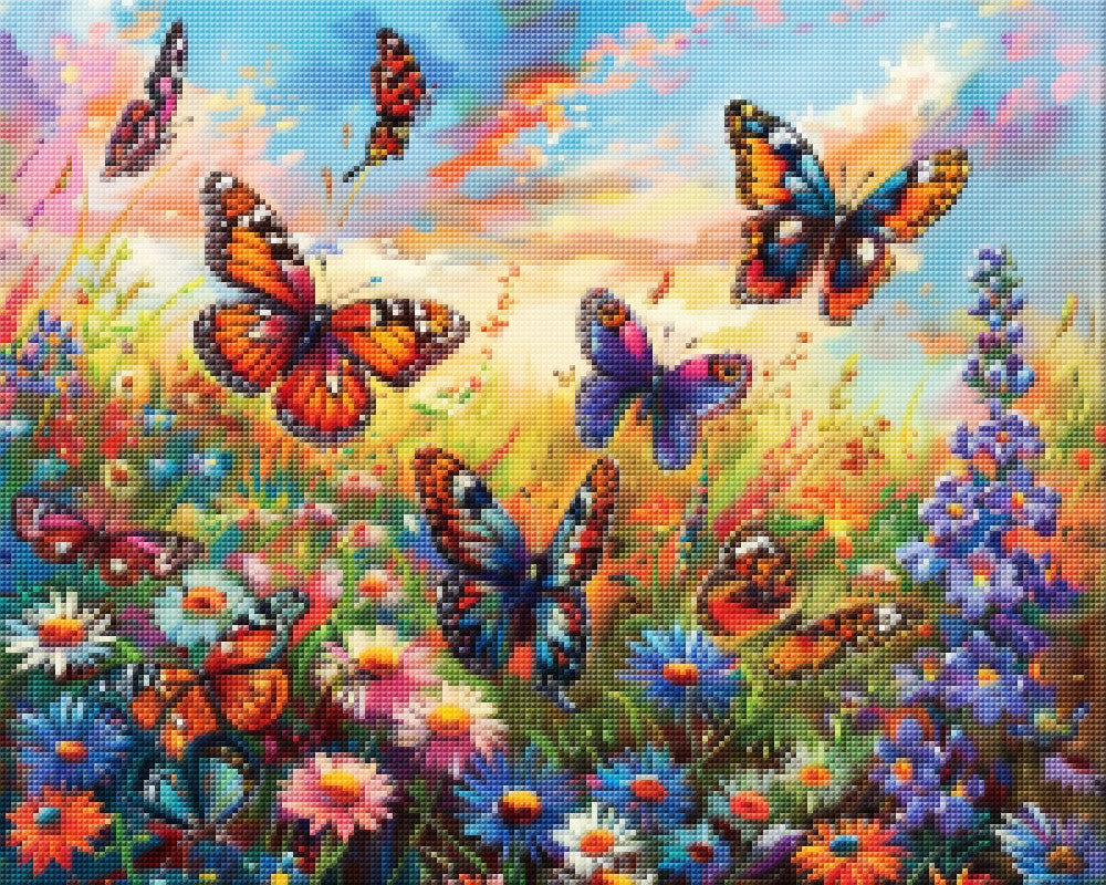 Butterfly In The Flowers