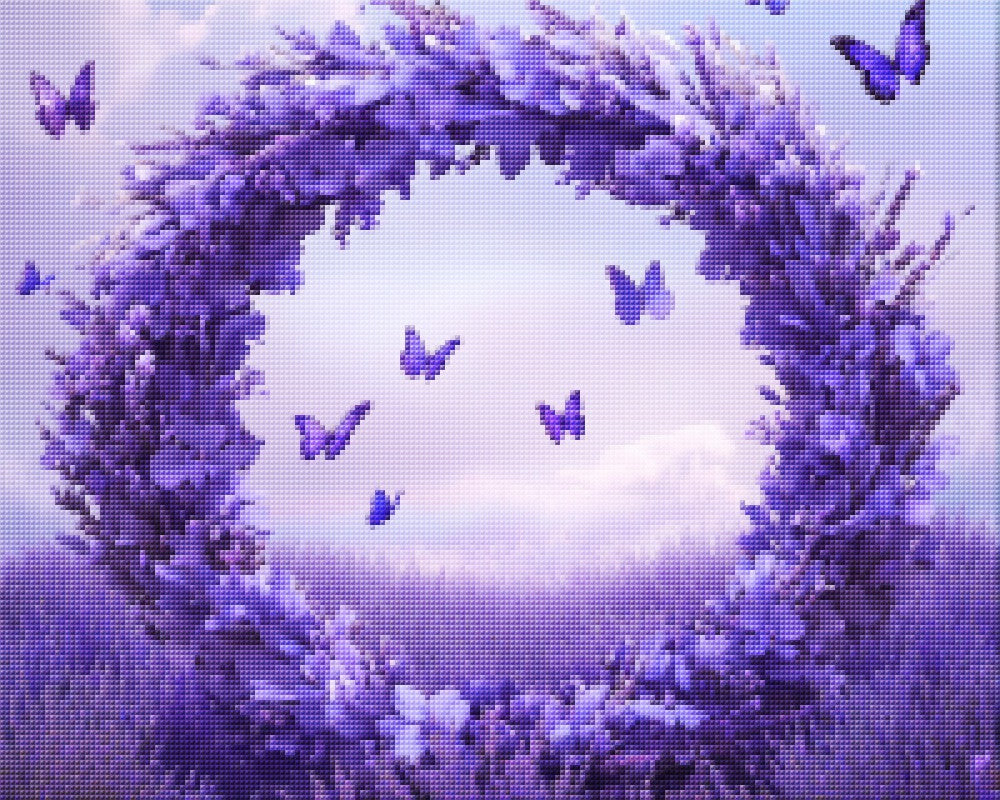 Cartoon Wreath in Lavender