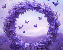 Cartoon Wreath in Lavender