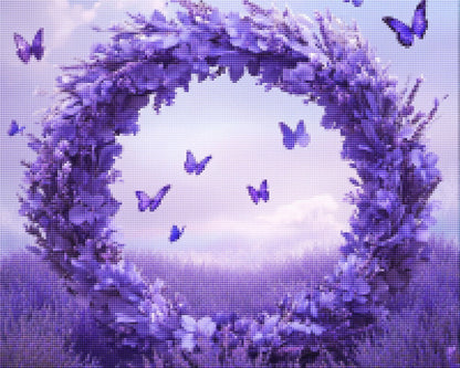 Cartoon Wreath in Lavender