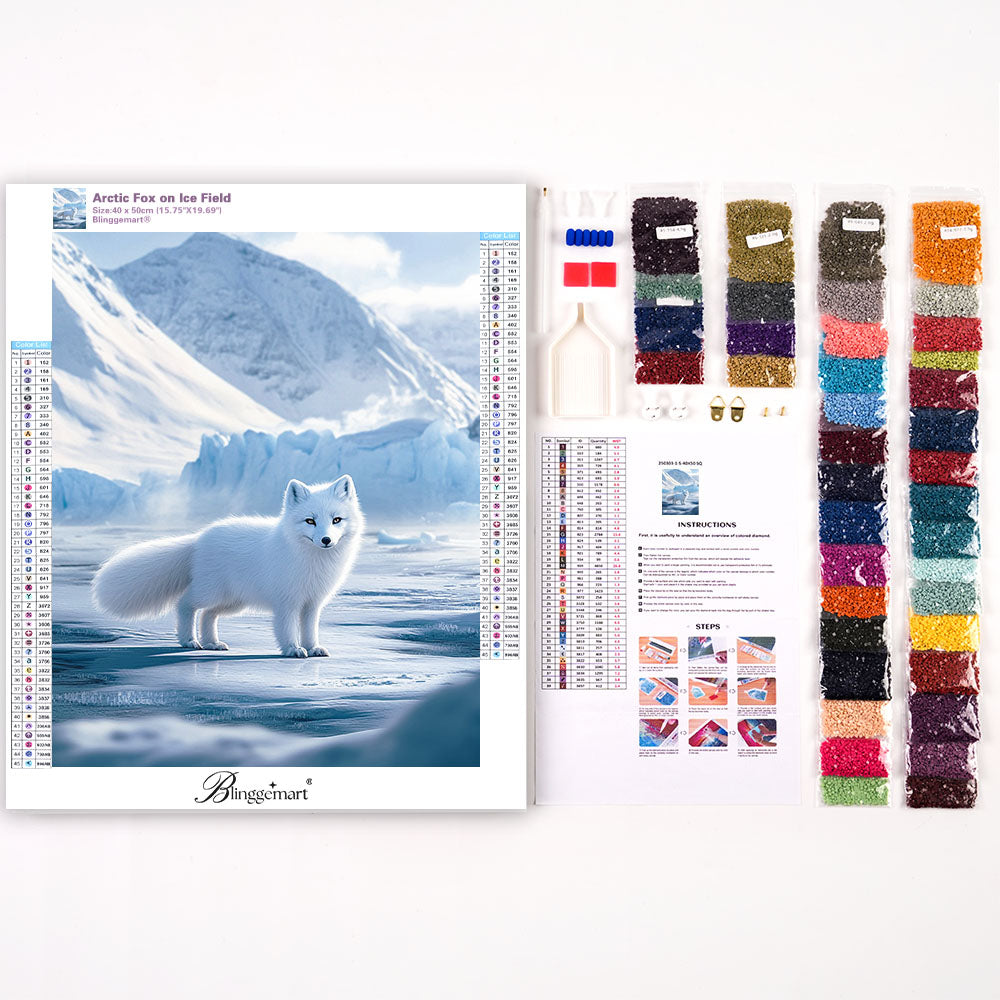 Arctic Fox on Ice Field