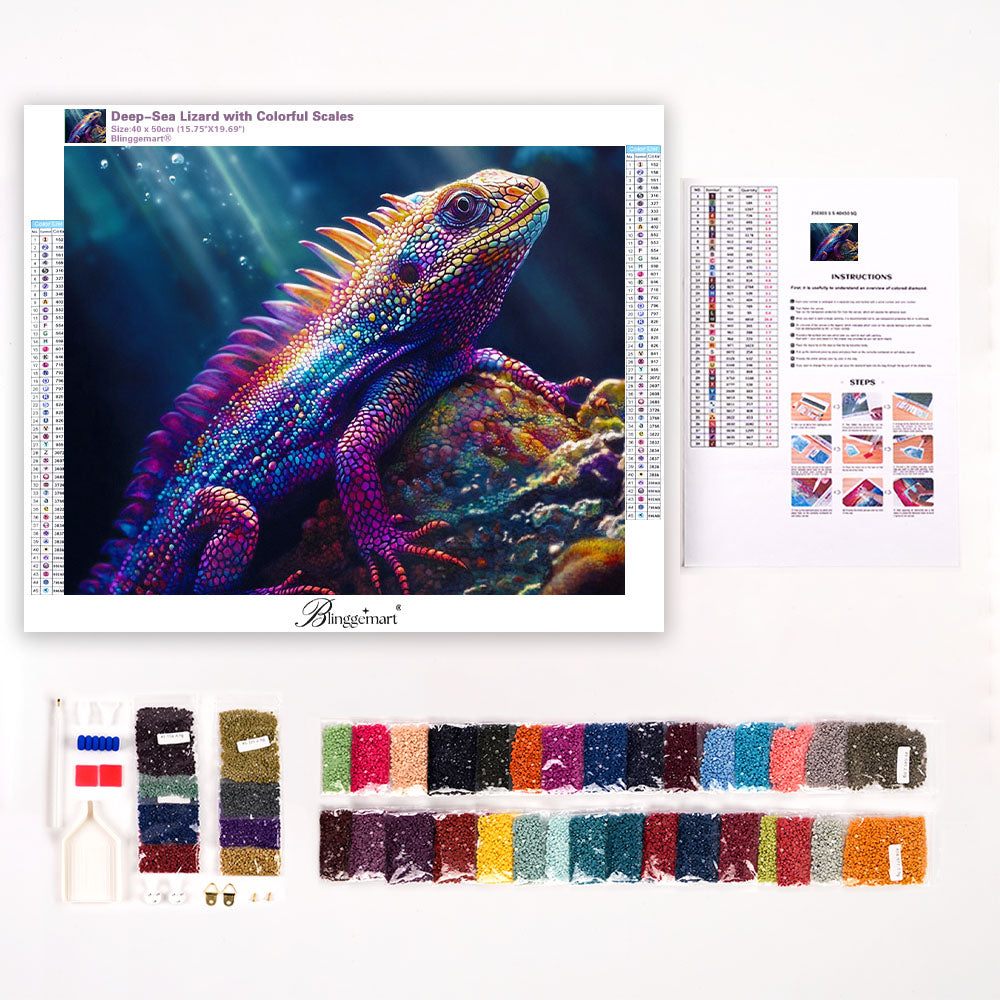 Deep-Sea Lizard with Colorful Scales