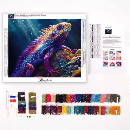 Deep-Sea Lizard with Colorful Scales