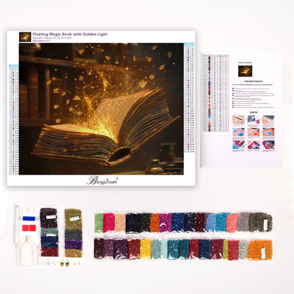 Floating Magic Book with Golden Light