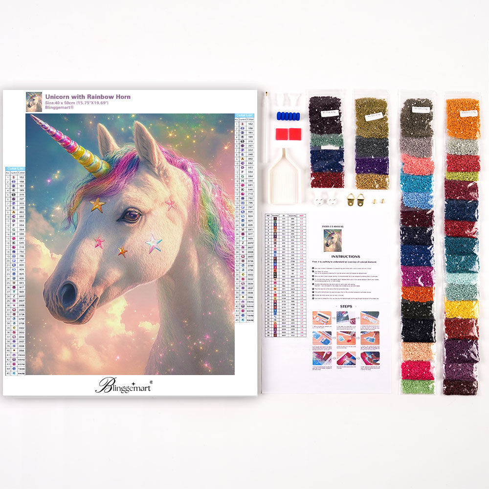 Unicorn with Rainbow Horn