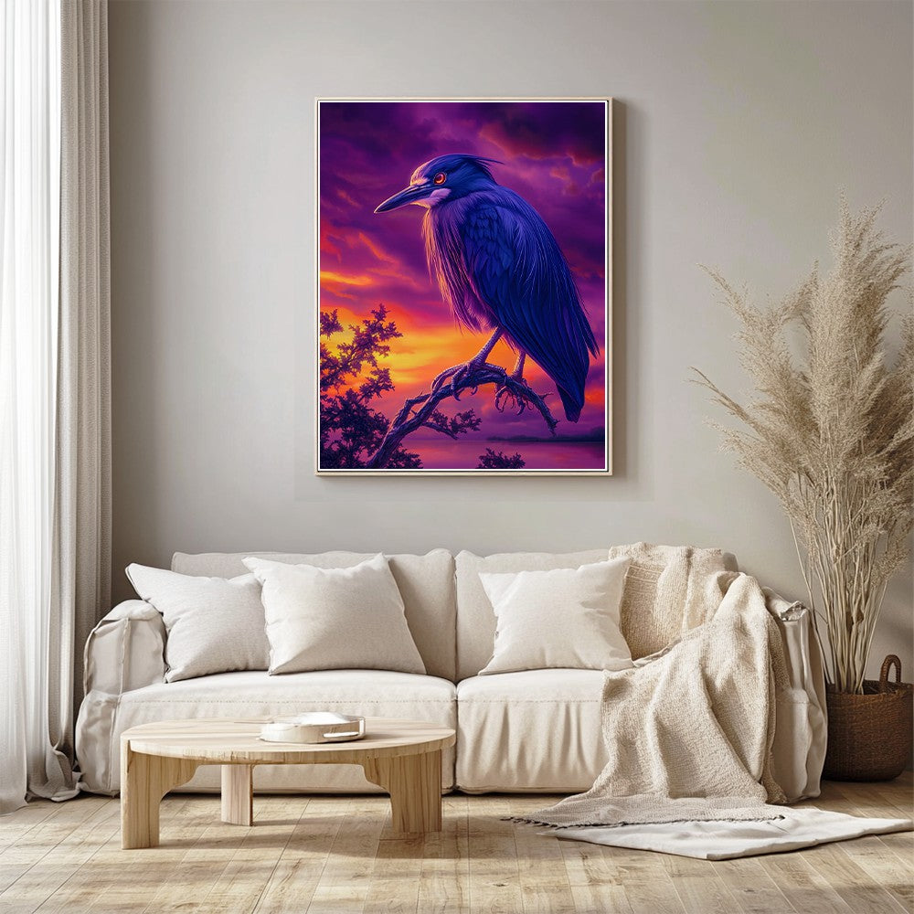 Night Heron Perched at Twilight