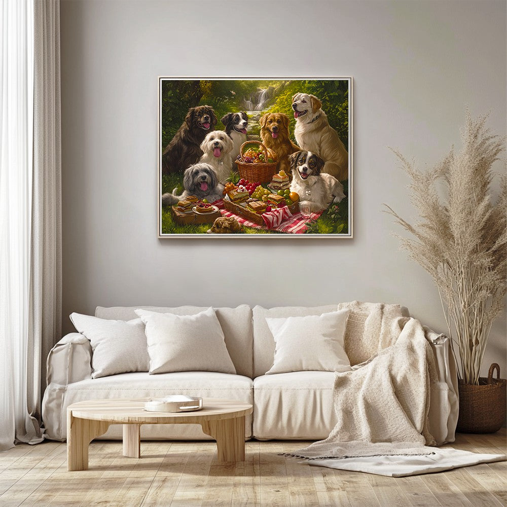 Dogs of Different Breeds Sitting Together