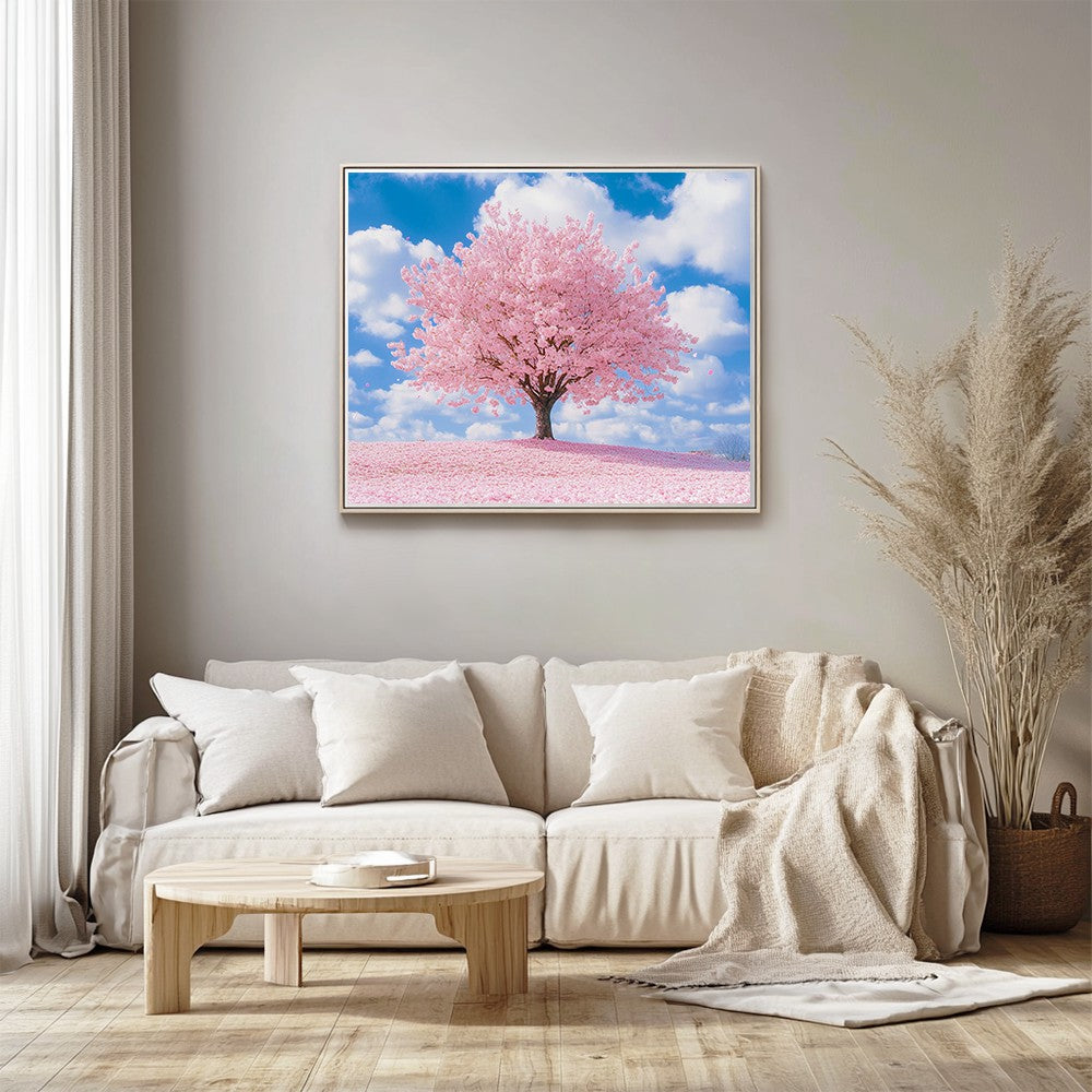 Pink Cherry Tree in Full Bloom