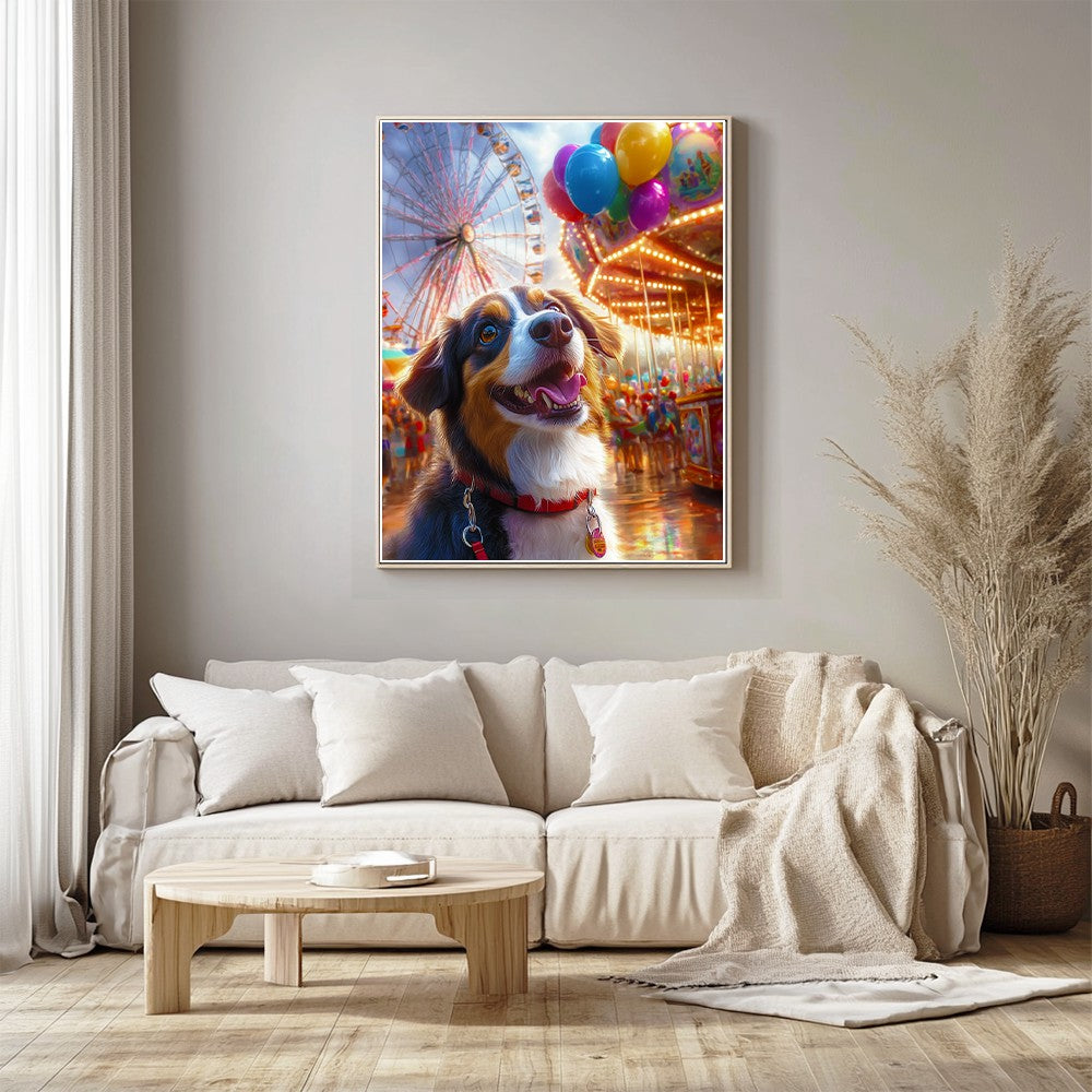 Dog Ready for Carousel Ride