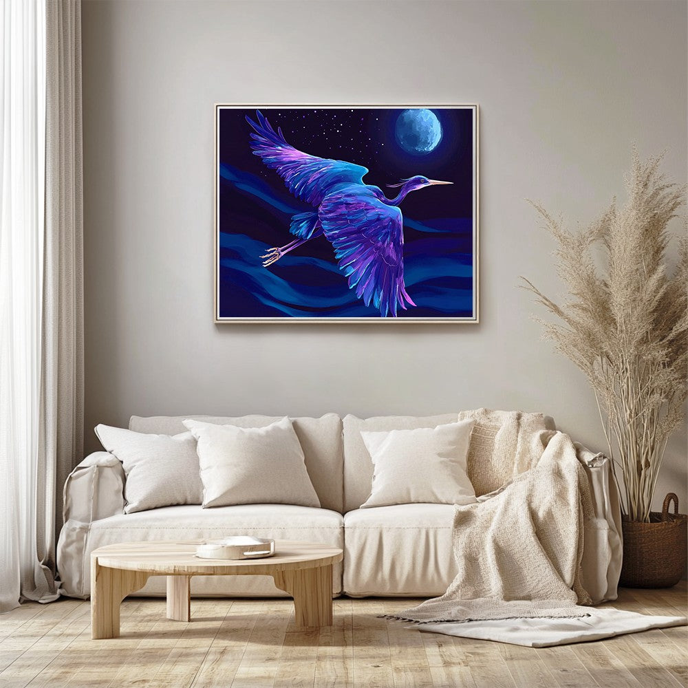 Night Heron in Starry Sky