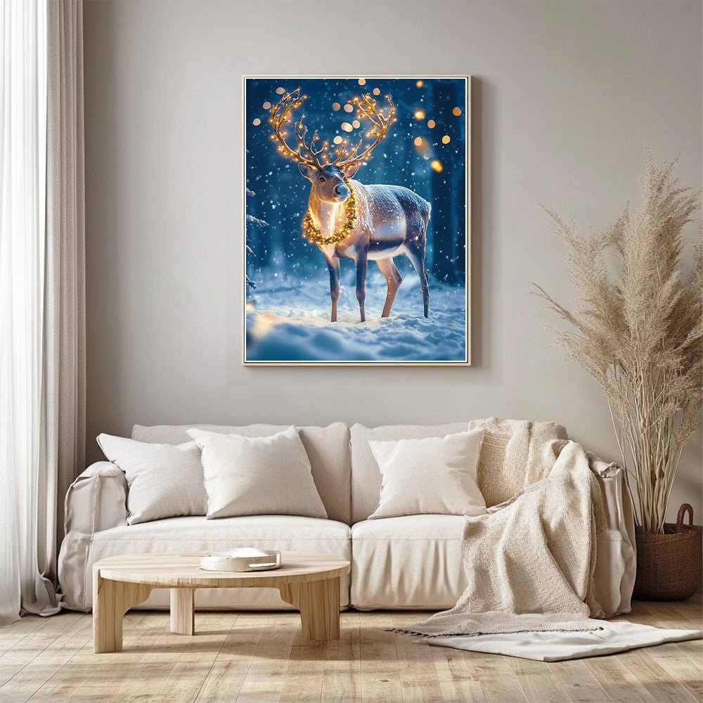 Majestic Reindeer in Snowy Landscape