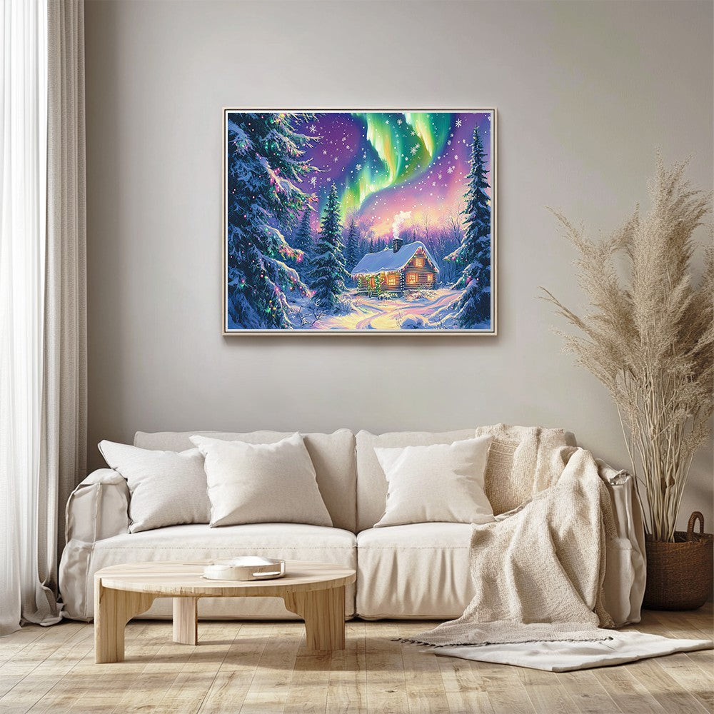 Northern Lights Christmas Cabin