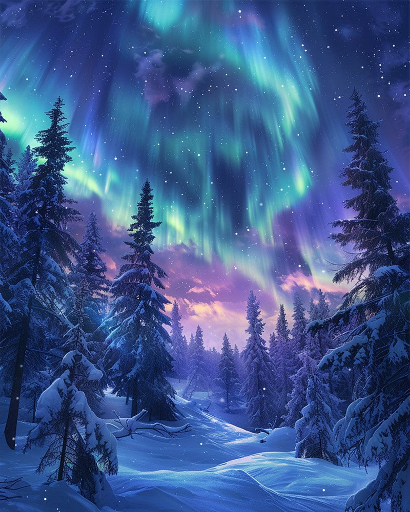 Aurora Snow Forest