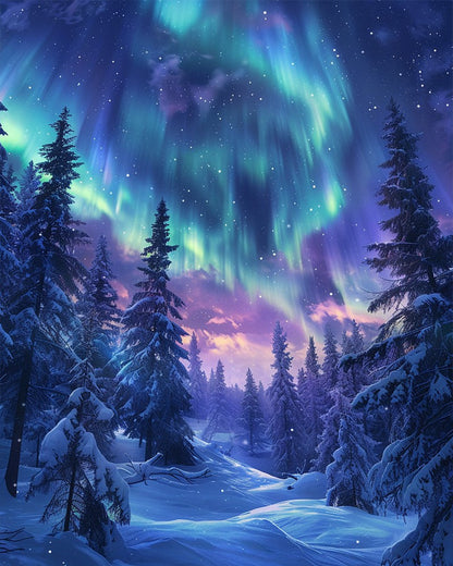 Aurora Snow Forest