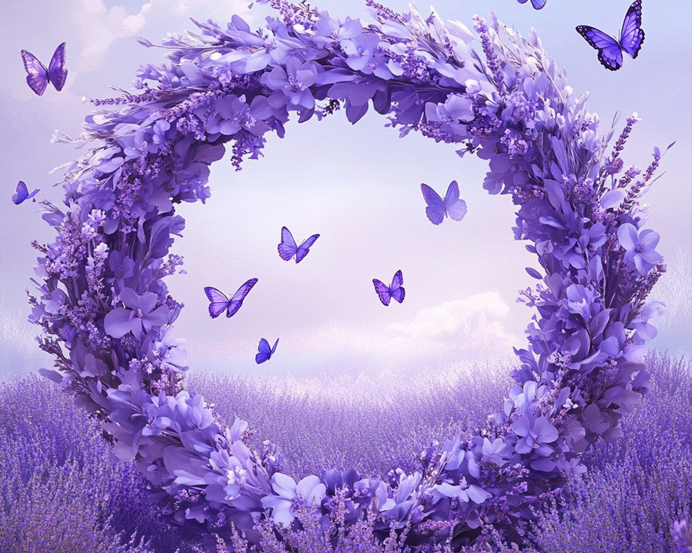Cartoon Wreath in Lavender
