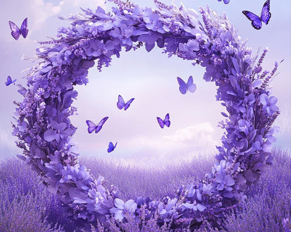 Cartoon Wreath in Lavender