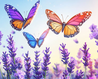 Colorful Butterflies in Flight