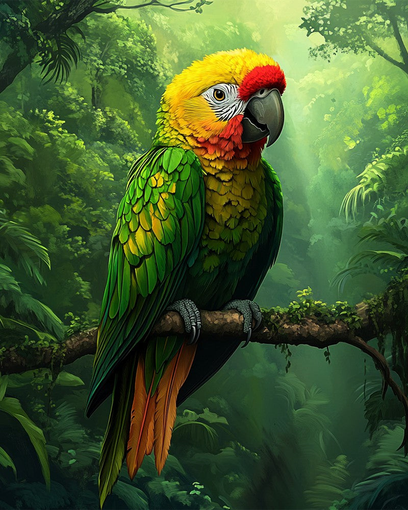 Golden Crowned Parrot on Branch