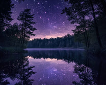 Lake Reflecting the Starry Sky