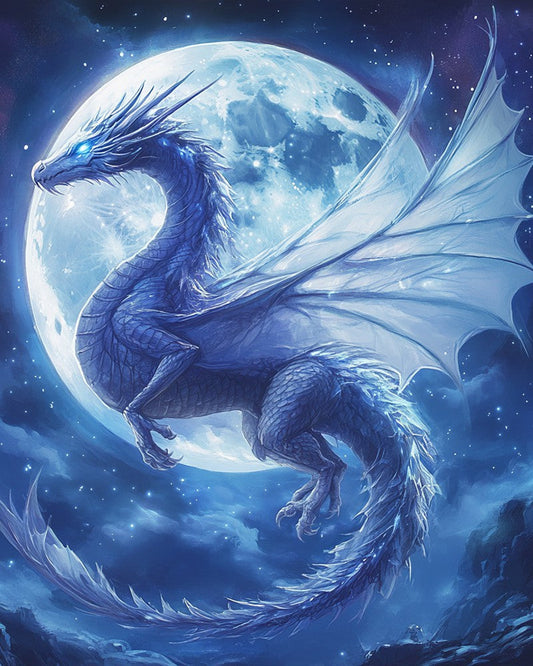Moonlit Silver Dragon