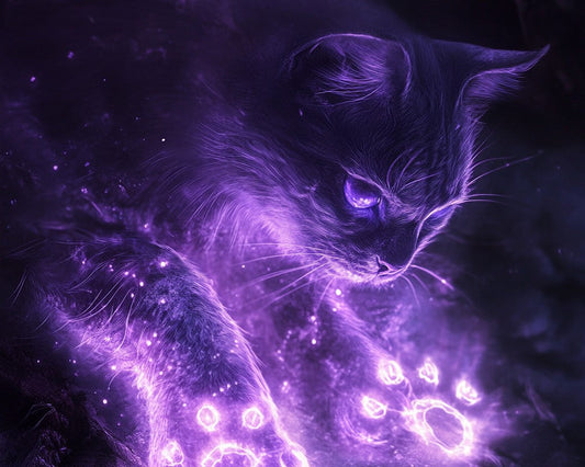 Phantom Cat with Lavender Glow