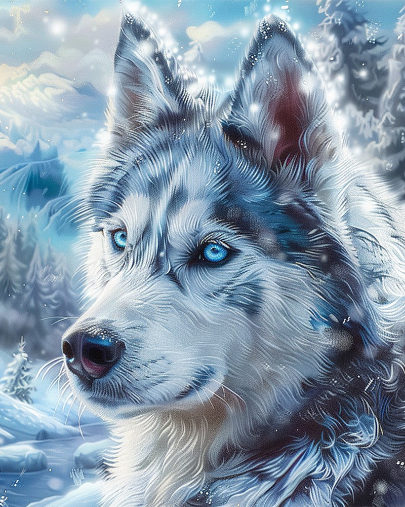 Wolf With Blue Eyes
